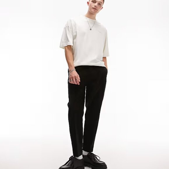 Topman tapered Cord Joggers – W32 L30 (black) - Picture 1 of 10